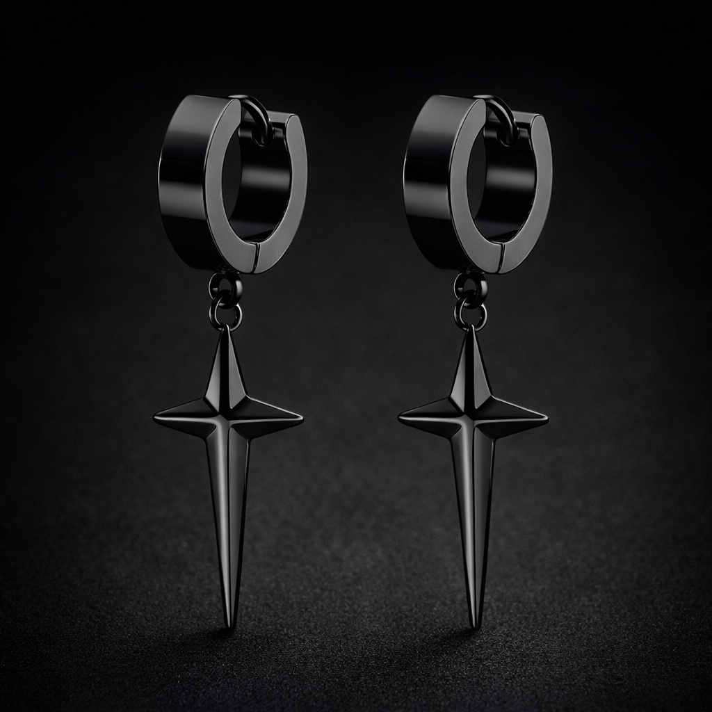 Easter Star Cross Earrings Flash Sale Star Cross Dangle Hoop Earrings For Men